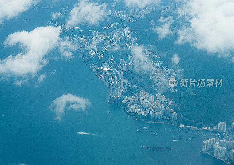 海滨城市鸟瞰图