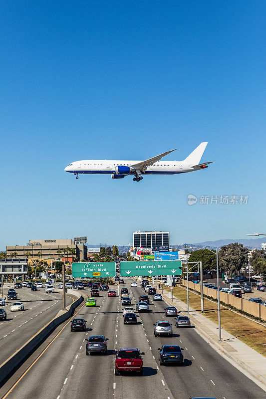 国际航班降落在洛杉矶-洛杉矶国际机场