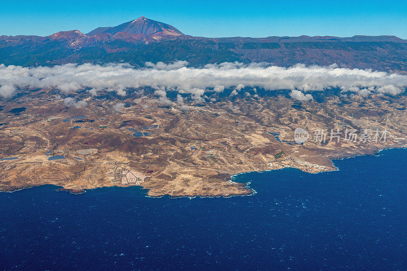 特内里费岛和泰德火山鸟瞰图，西班牙