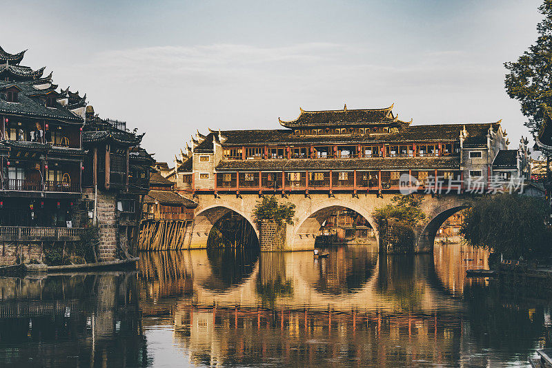 凤凰古城风光，湖南，中国