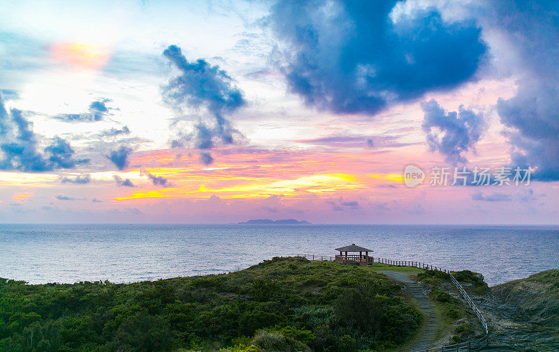 夕阳海景冲绳