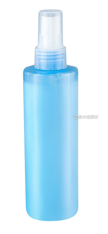 塑料喷雾瓶的免洗护发素隔离在白色