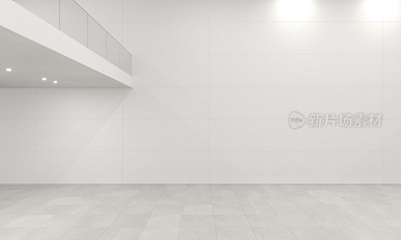 展览画廊，白色的空墙