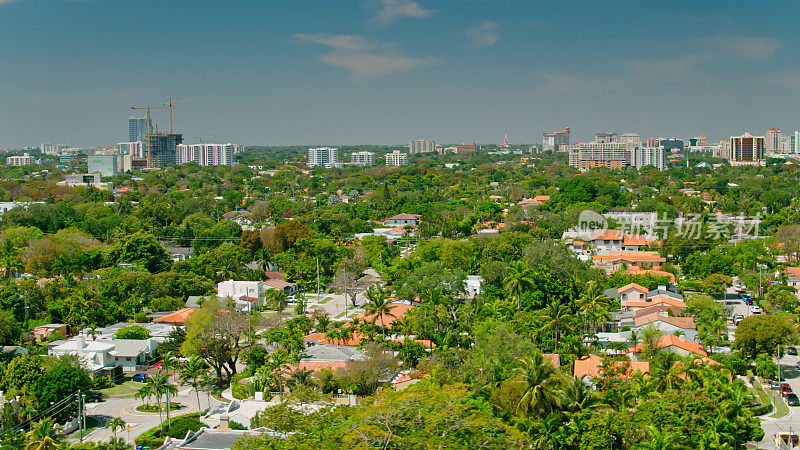 佛罗里达州迈阿密的住宅街道-空中