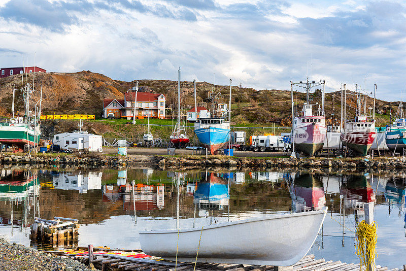 加拿大，Twillingate，港口和渔船的早晨