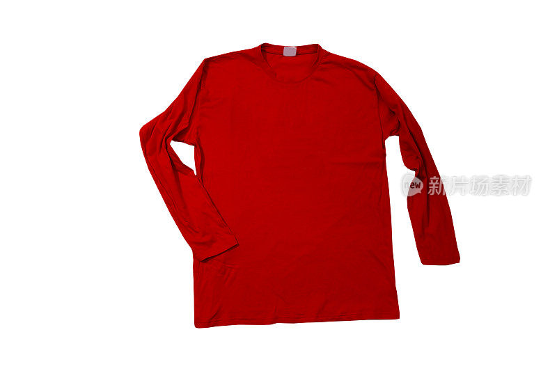 红色，长空袖运动衫复制空间