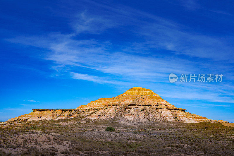 拉斯巴迪纳斯雷亚尔沙漠山脉干旱景观在纳瓦拉西班牙