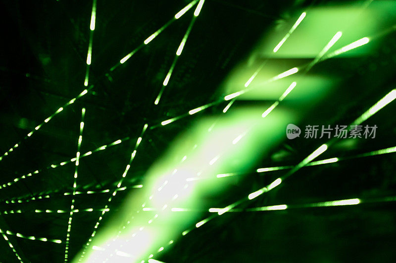 光效抽象背景与绿色辉光