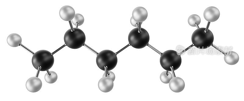 正己烷分子C6H14