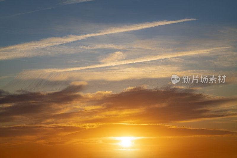 日落或日出天空背景