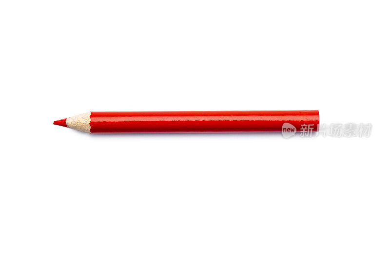 白色背景上的红铅笔