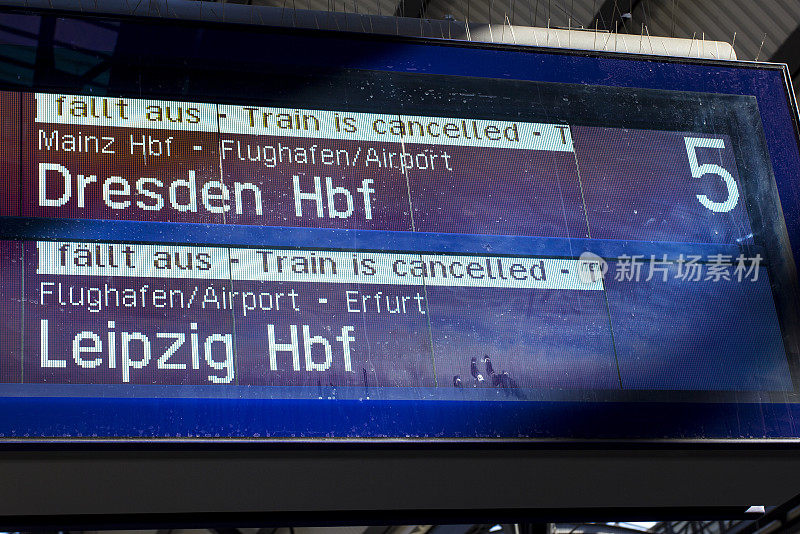 德国火车站取消火车罢工时间表