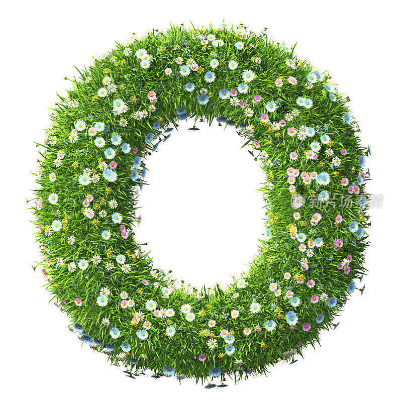 字母O的草和花