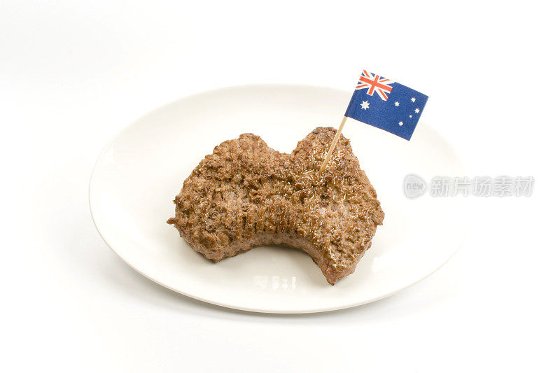 澳大利亚日旗和牛排
