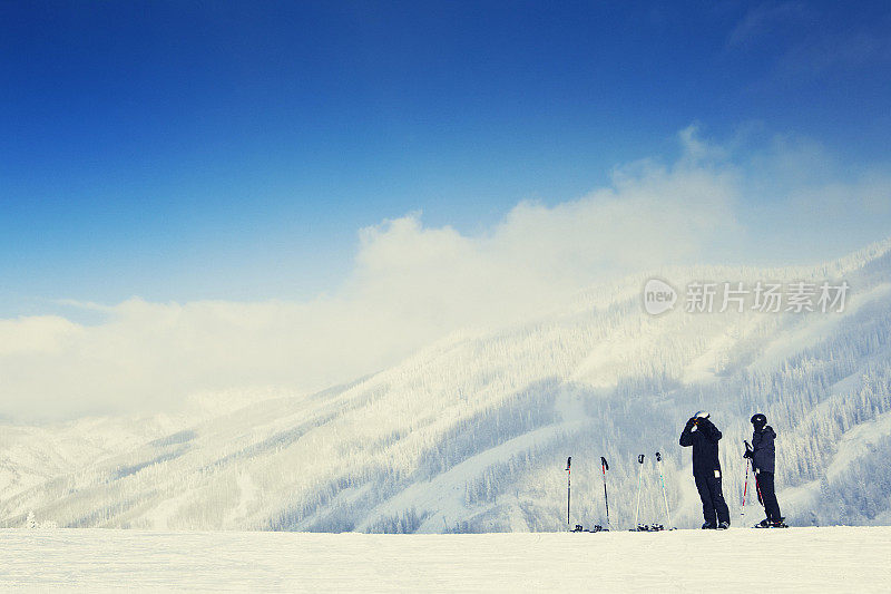 滑雪坡道在科罗拉多的场景