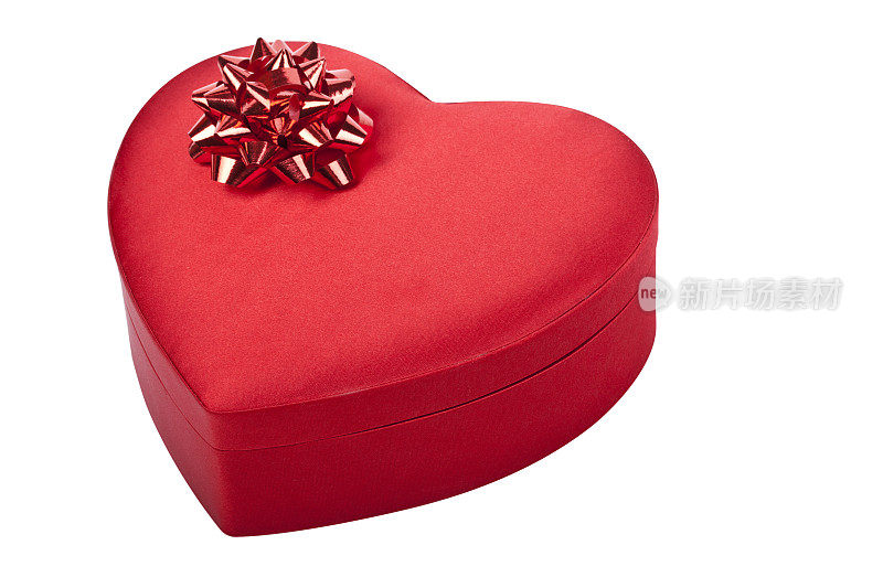 情人节心形糖果盒与红色蝴蝶结