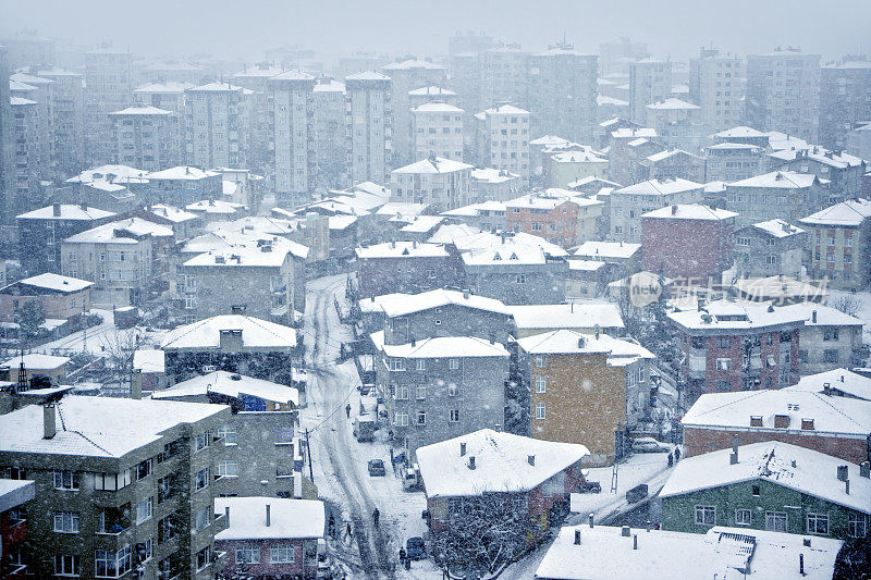 下雪在城市