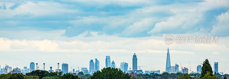 著名摩天大楼的伦敦全景