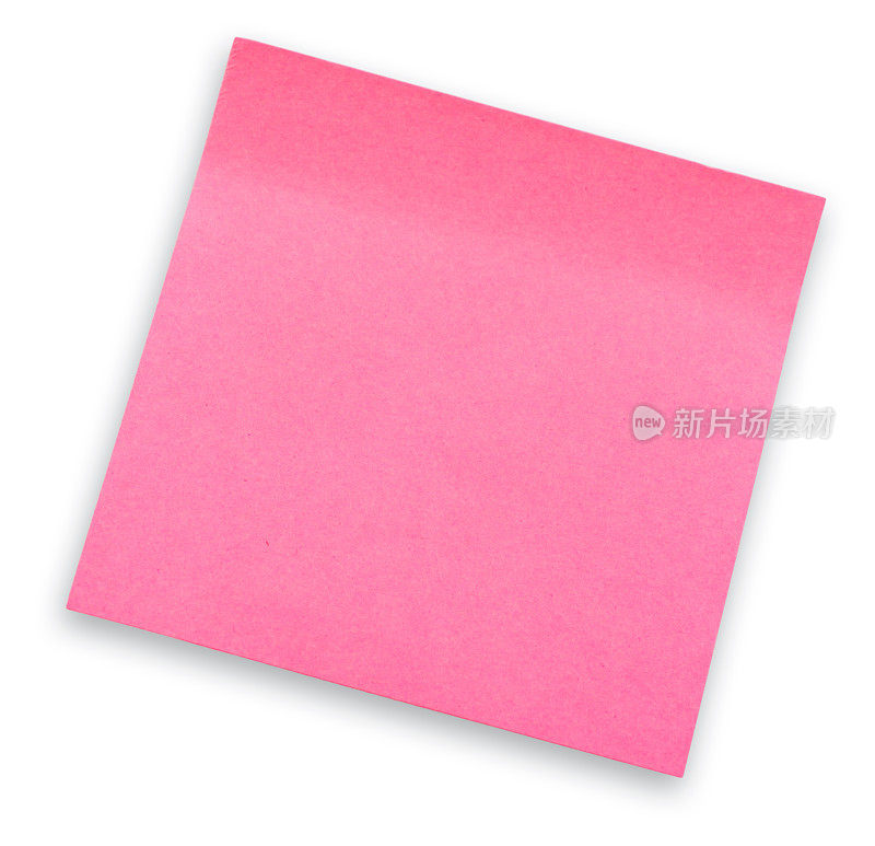 空的粉红色备忘录纸标签