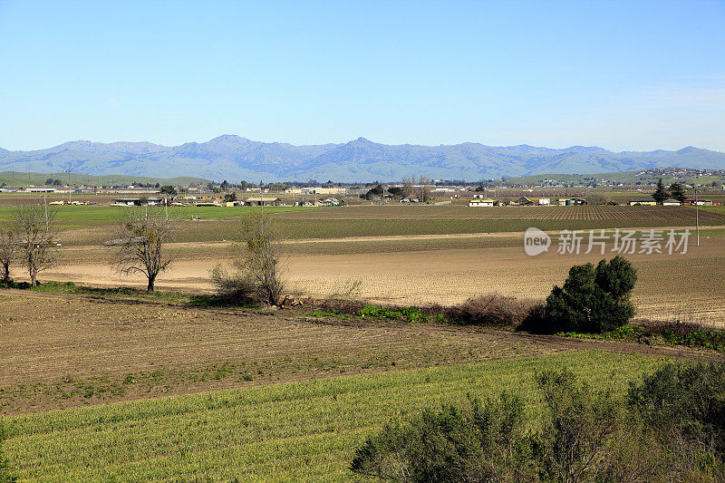 加州中部圣胡安包蒂斯塔周围的景观和农业
