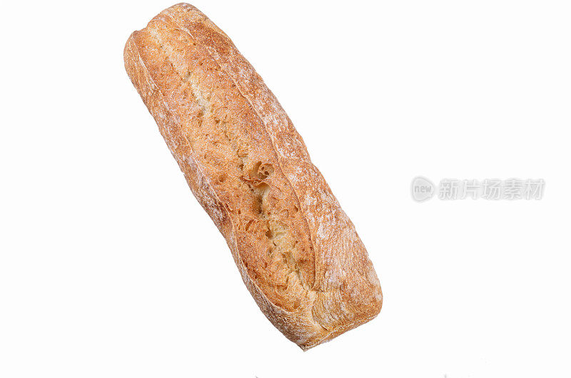 巴黎法棍面包，孤立在白色背景上