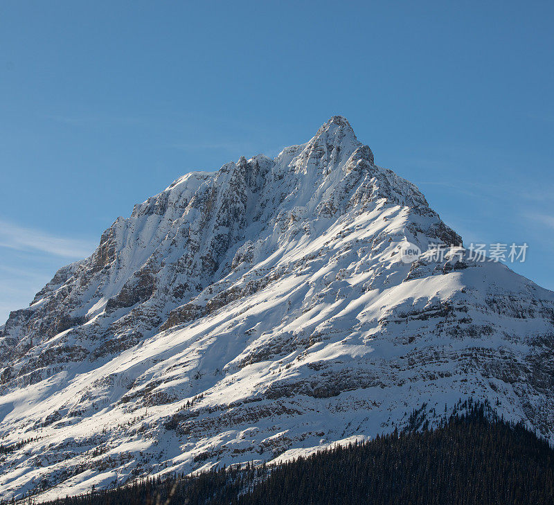 鸟瞰图-雪山，班夫国家公园，加拿大