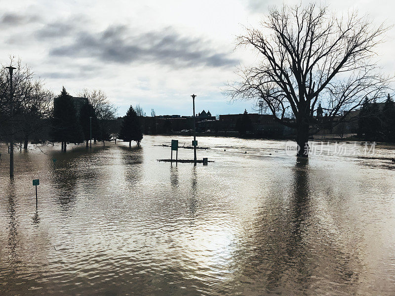 2018年加拿大安大略省查塔姆的春季洪水