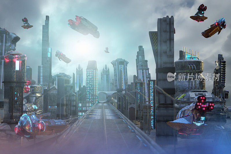 梦幻环境未来梦幻城市的3d渲染