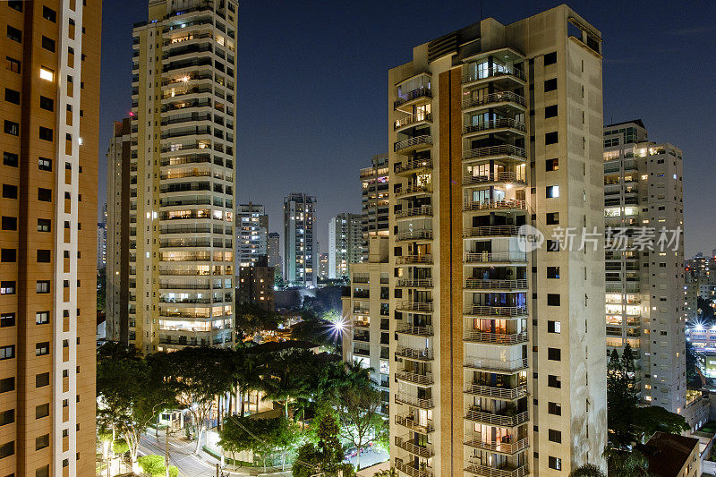 São保罗市的夜景。