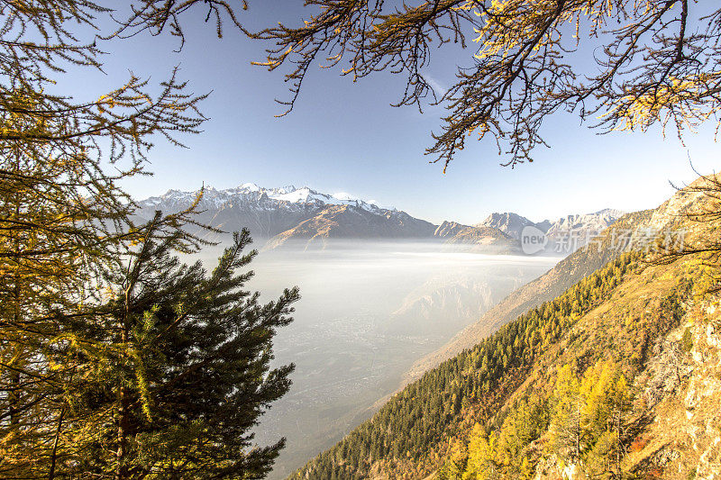 鸟瞰喜马拉雅山，春日美景