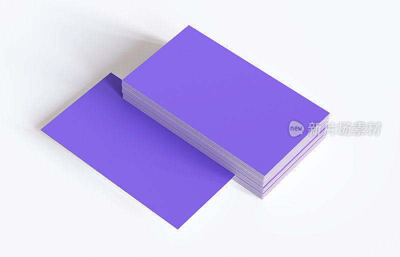 白色背景的空白名片。非常精致的蓝紫色2022