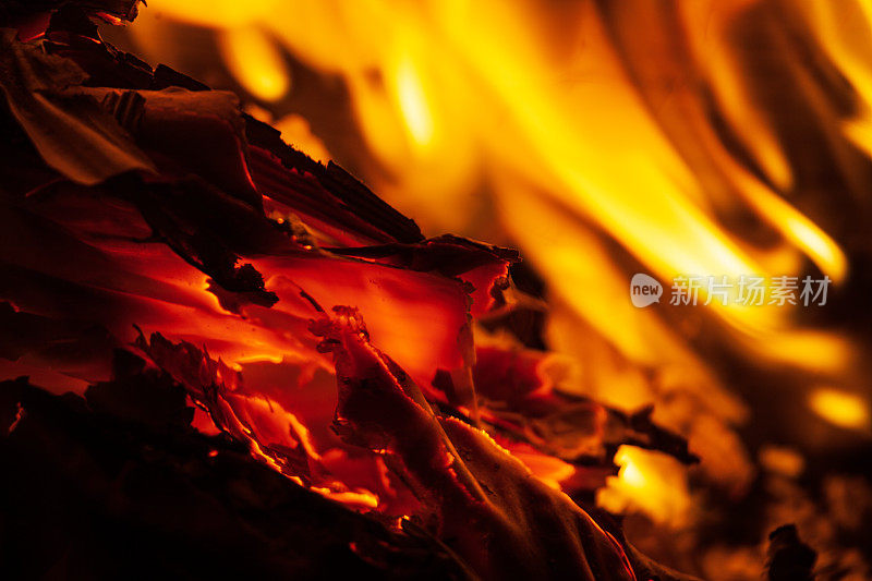 抽象灰烬图案燃烧热在火灾