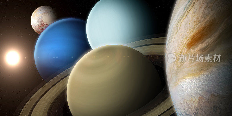 木星、土星、天王星、海王星——气态巨行星。