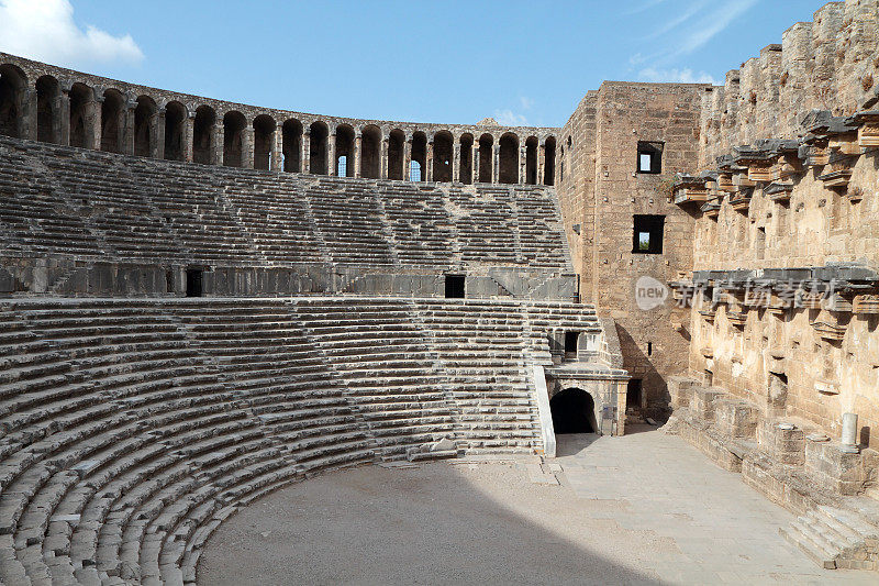 罗马圆形剧场，阿斯彭多斯，土耳其