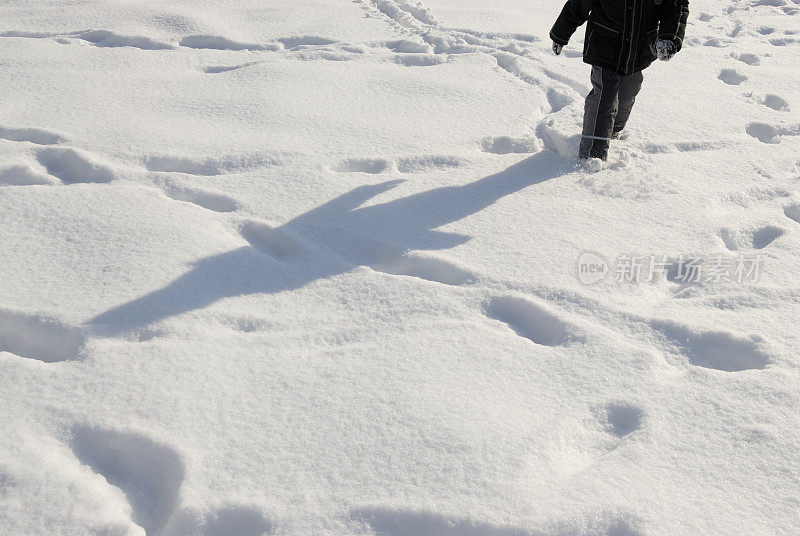 走在雪