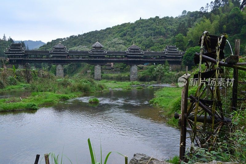 三江县城阳风雨桥、水车