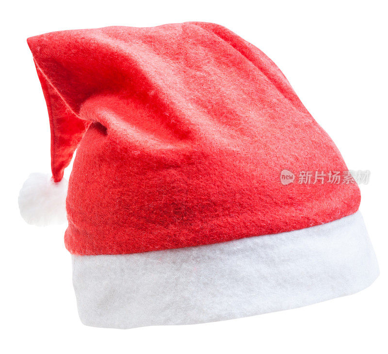 传统的红色圣诞老人帽孤立在白色