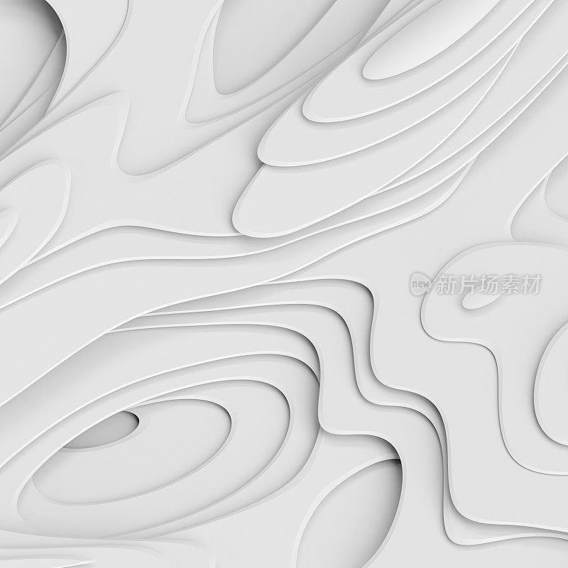 3d渲染，抽象的纸背景，平面层，阴影