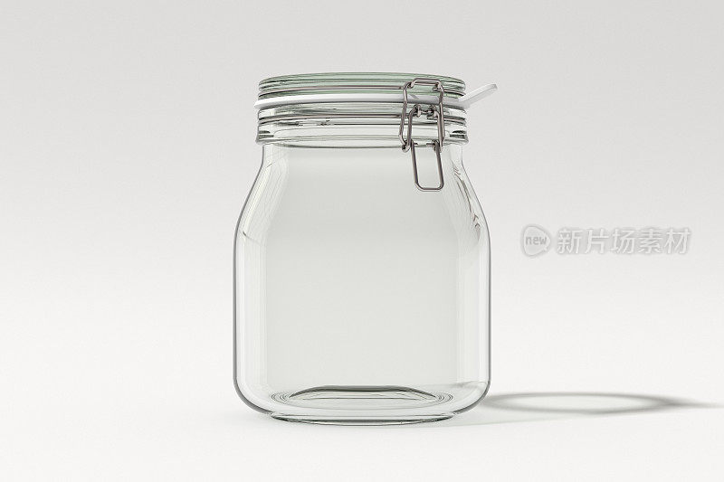 空玻璃罐与夹盖