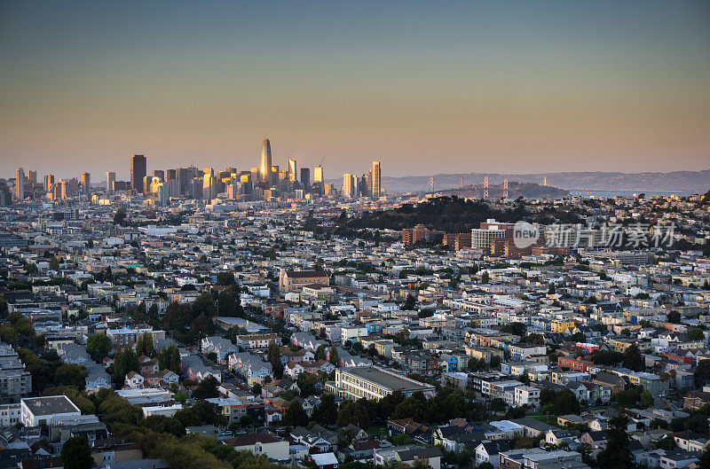 旧金山城市景观-日落