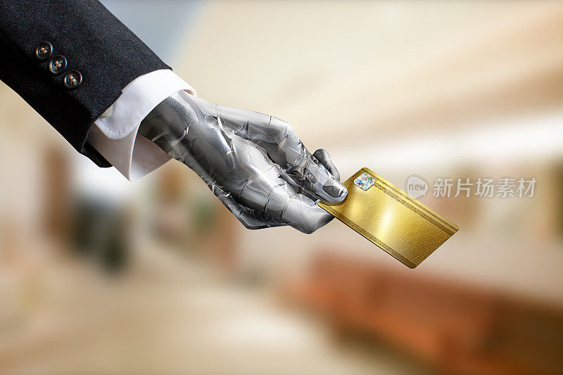 一个人工智能机器人的手提供。