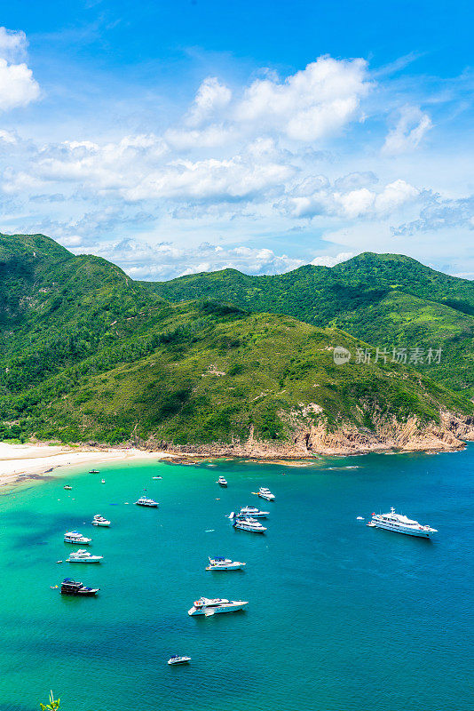 香港西贡东郊野公园浪鼓海滩全景