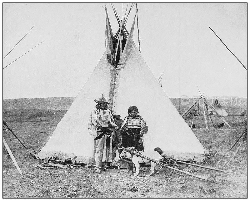 古董黑白照片:北美原住民