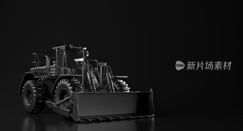 车轮推土机装载机挖掘机推土机现代黑色展示背景