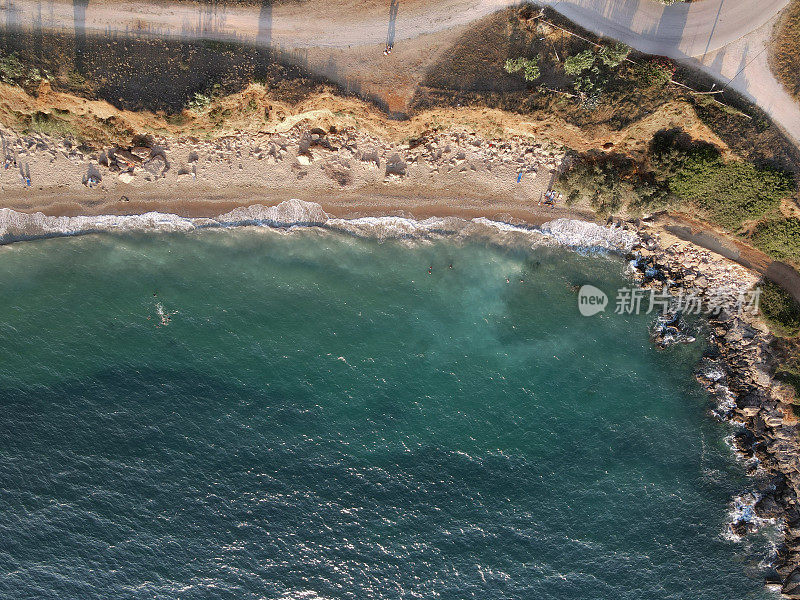 米提卡斯或米提卡斯海滩，旅游胜地海，夏季在希腊普雷韦扎县