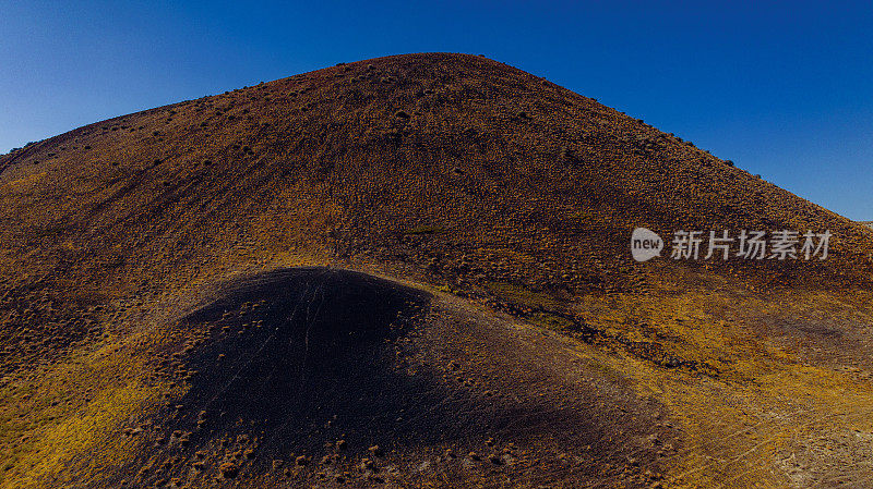 火山景观抽象纹理的鸟瞰图