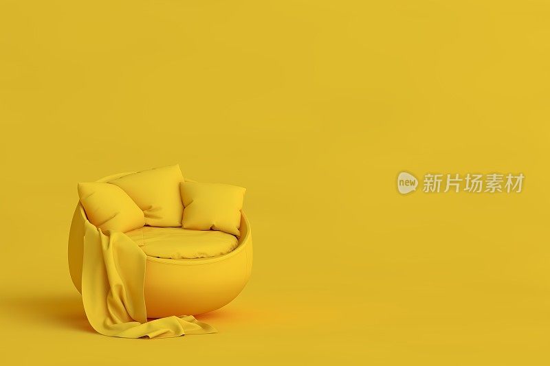 3D黄色沙发