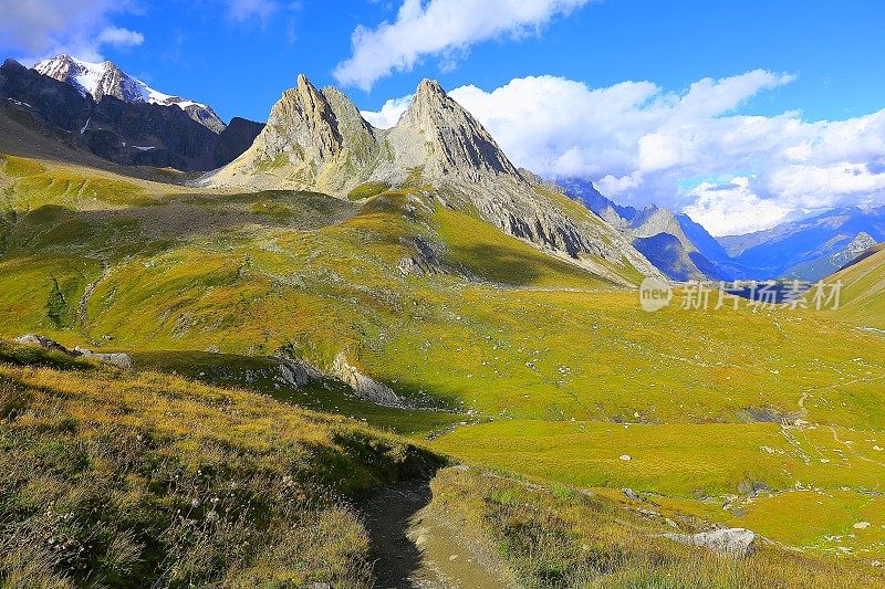 阿尔卑斯山景观，勃朗峰-瑞士，意大利，法国阿尔卑斯山