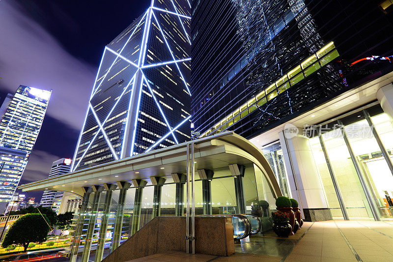 香港办公楼的夜景