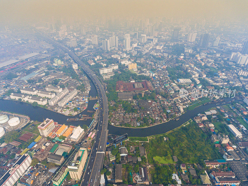 泰国曼谷城市景观全景